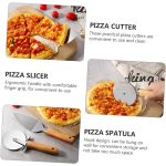 Rolling Stainless Steel Pizza Cutter and Spatula Set of 2