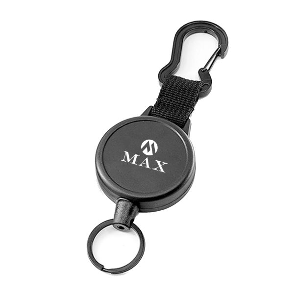 Retractable Wire Rope Black High Stretch Keychain