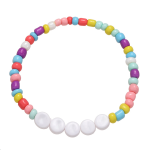 Colored Acrylic Round Bead English Letter Bracelet