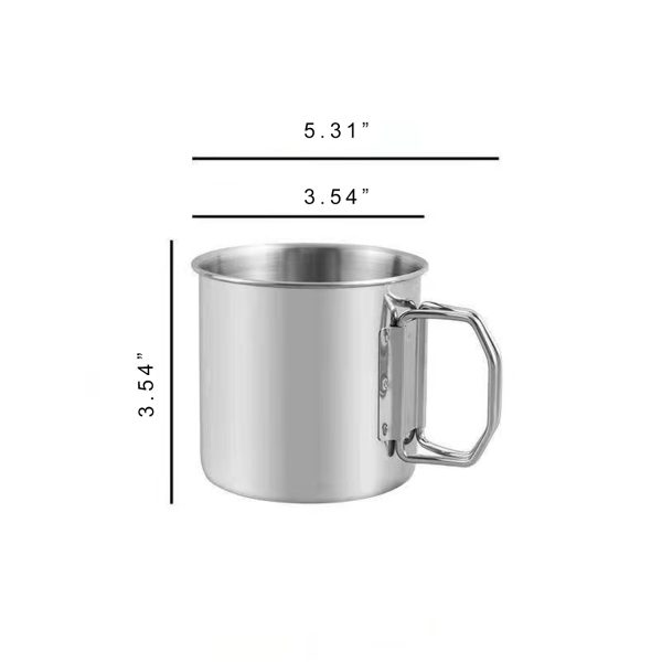 4-in-1 Folding Handle Drinkware Metal Camping Mug