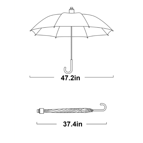 47.2'' Rainbow-covered umbrella