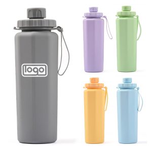 20oz Silicone Foldable Water Bottle Portable Sports Cup