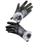 Women Touch Screen Leatherette Warm Gloves