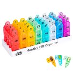 BPA-Free Portable Monthly Pill Organizer w/ AM/PM Labels