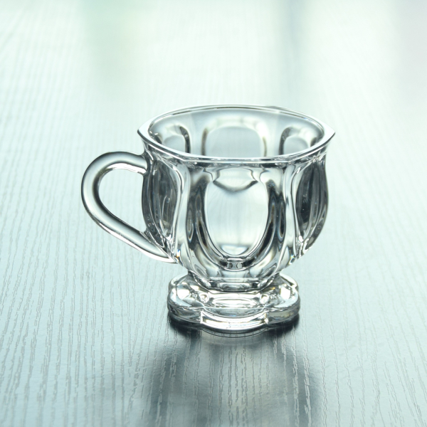 5Oz Clear Glass Coffee Cup W/ Handle