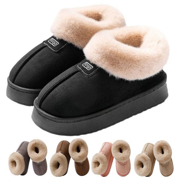 Winter Women Warm Fashion Plush Fleece Slippers