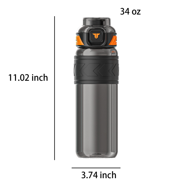 34oz Sports Water Bottles w/ Removable Straw