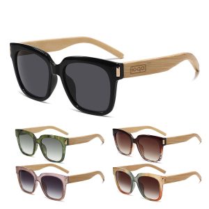 Fashion UV400 Square Shades Bamboo Wood Sunglasses