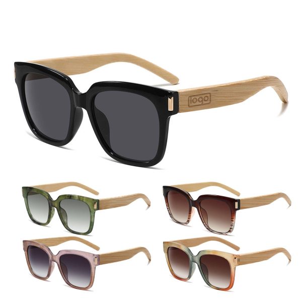 Fashion UV400 Square Shades Bamboo Wood Sunglasses