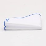 Solid White Pocket Square w/ Embroidered Edge