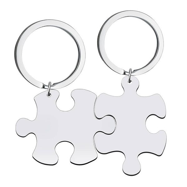 Stainless Steel Puzzle-shaped Key Chain
