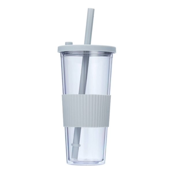 24 Ounce Plastic Cup With Straw