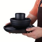 16Pcs Wheat Straw Kitchen Dinnerware Set