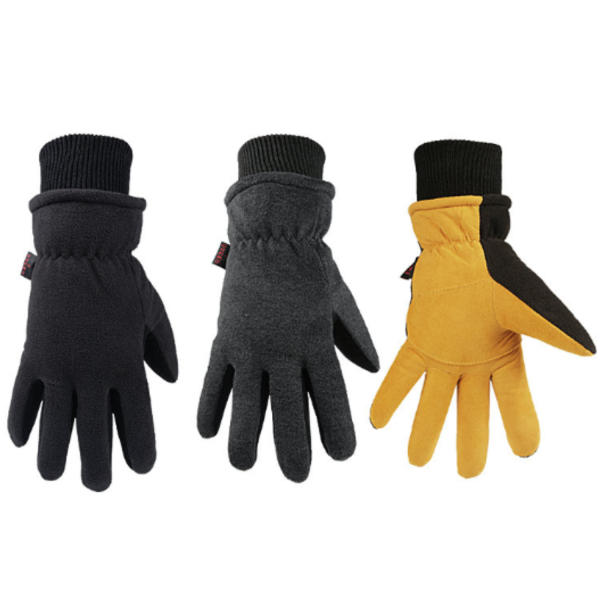 Deerskin and velvet winter warm gloves
