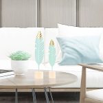Elegant Home Decor Feather Decoration W/ Wooden Base