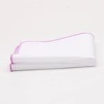 Solid White Pocket Square w/ Embroidered Edge