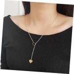Hollow out heart-shaped sliding necklace