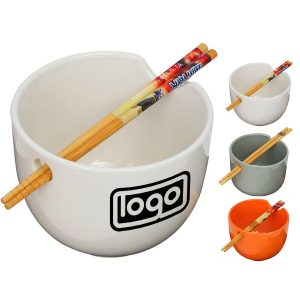 22oz Ceramic Bowl w/ Chopstick Holder Hole