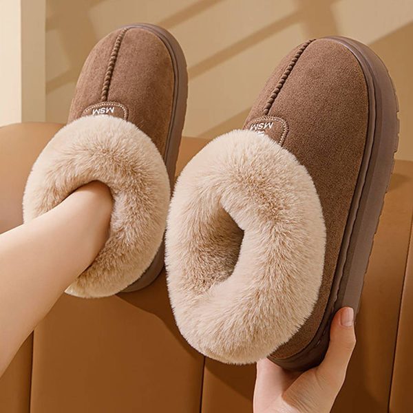 Winter Women Warm Fashion Plush Fleece Slippers