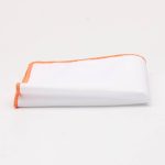 Solid White Pocket Square w/ Embroidered Edge