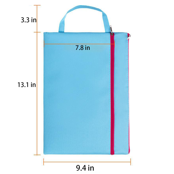 A4 Handle Zippered Document Bag File Pouch