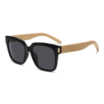 Fashion UV400 Square Shades Bamboo Wood Sunglasses