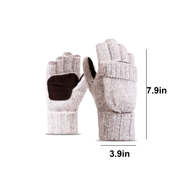 Wool and fleece gloves