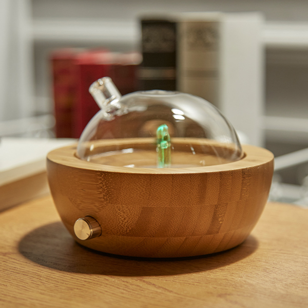 Natural Bamboo Wood Glass Waterless Essential Oil Nebulizer