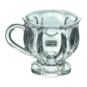 5Oz Clear Glass Coffee Cup W/ Handle