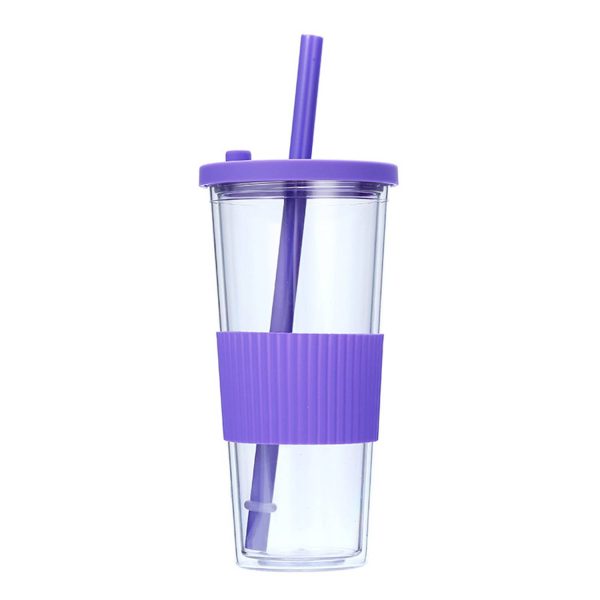 24 Ounce Plastic Cup With Straw