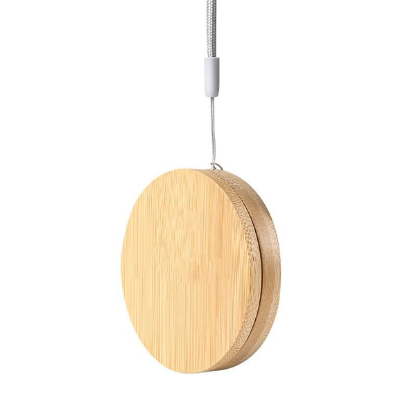 Round Bamboo Data Cable Storage Box