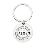 Custom Psalm 91 Religious Keychain