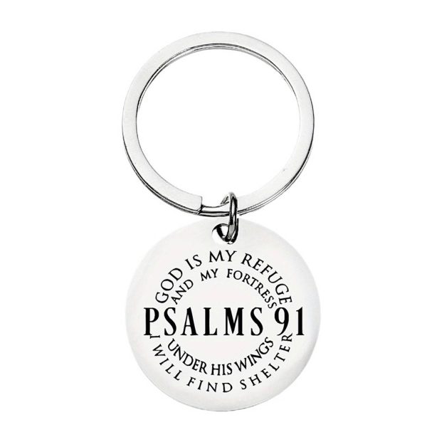 Custom Psalm 91 Religious Keychain