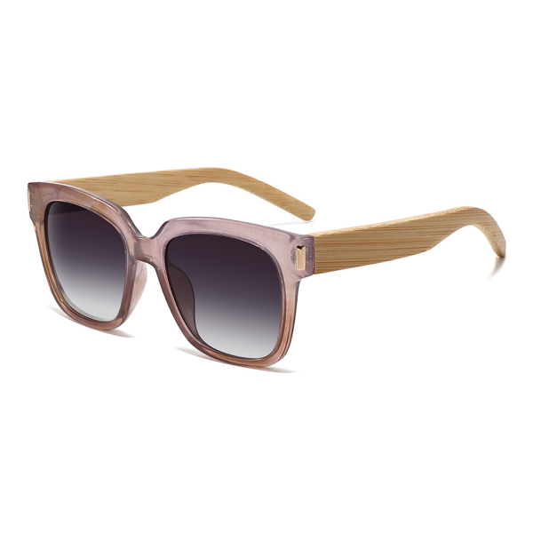 Fashion UV400 Square Shades Bamboo Wood Sunglasses