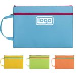 A4 Handle Zippered Document Bag File Pouch