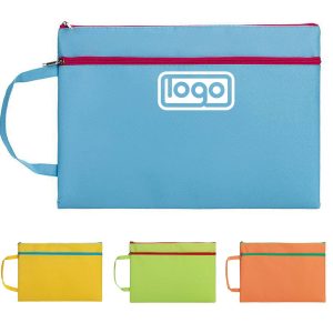A4 Handle Zippered Document Bag File Pouch