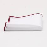 Solid White Pocket Square w/ Embroidered Edge