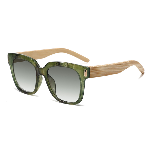 Fashion UV400 Square Shades Bamboo Wood Sunglasses