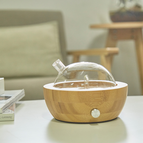 Natural Bamboo Wood Glass Waterless Essential Oil Nebulizer
