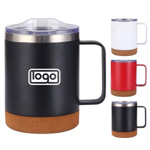 Double-Layer Stainless Steel Mug w/ Cork Base Pad