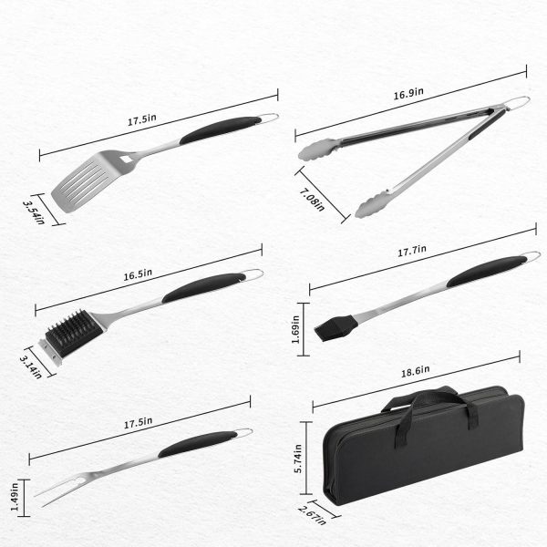 Outdoor Stainless Steel BBQ Tool Set W/ Canvas Bag