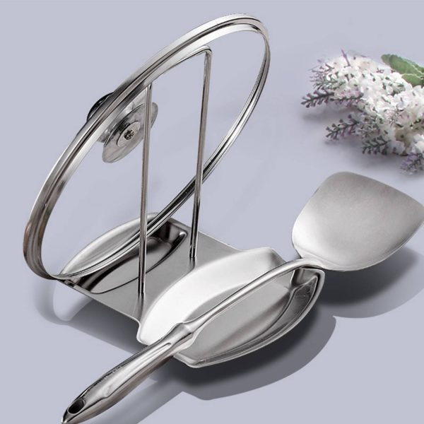 Stainless Steel Kitchen Lid and Spoon Rest Organizer