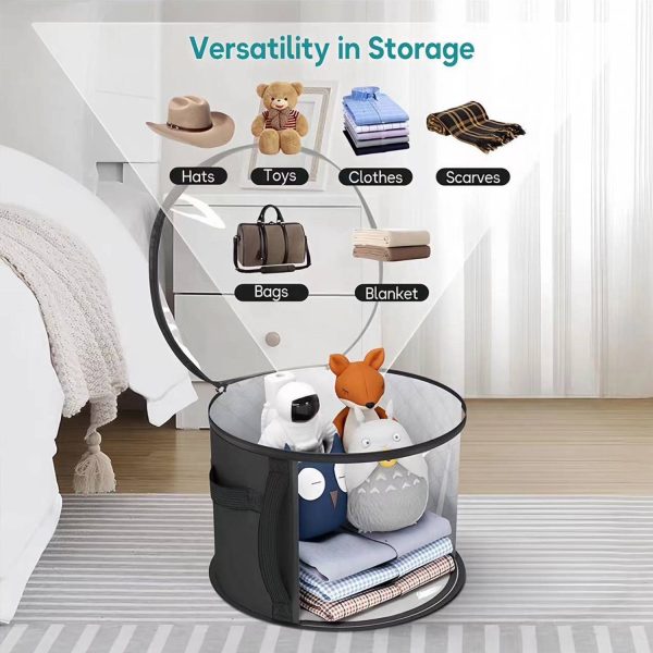 Transparent Foldable Hats Storage Box w/ Handle