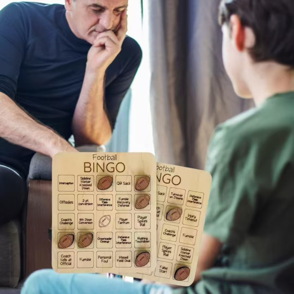 Creative Football Bingo Game Wooden Tic-Tac-Toe Board