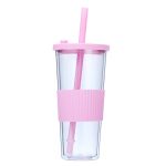 24 Ounce Plastic Cup With Straw