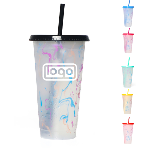 24oz PP full Color Printing Tumbler Color-changing Cup