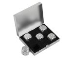 5 Pieces Aluminum Alloy Dice W/ Square Case