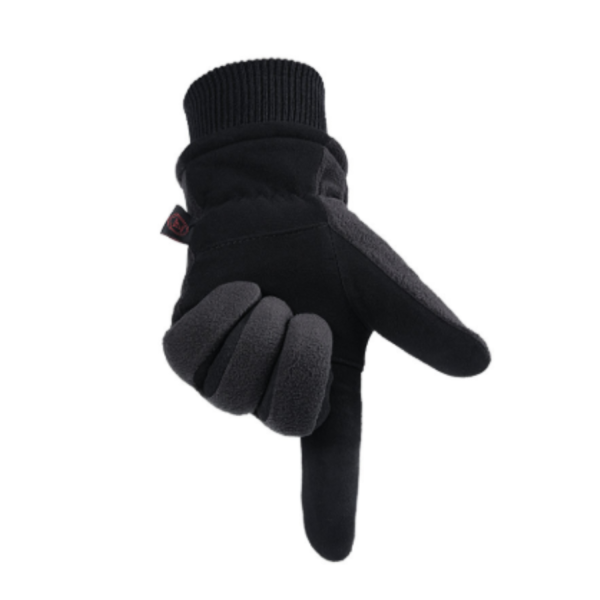 Deerskin and velvet winter warm gloves
