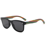 Trendy Square Frameless Polarized Bamboo Wooden Sunglasses
