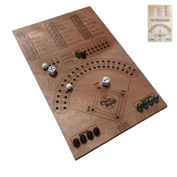 Fun Double Battle Wood crafts Baseball Dice Board Game